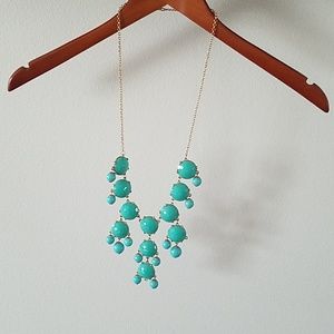 J. Crew Style Bubble Necklace, Mint & Gold